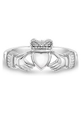 mind-boggling heart and crown silver baby ring